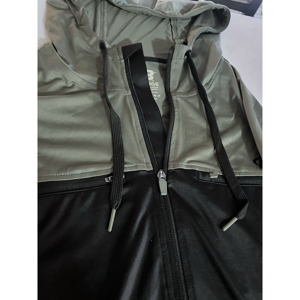 Bodybuilding Olive Black Hooded Track Jacket Full-Zip Men's Large
